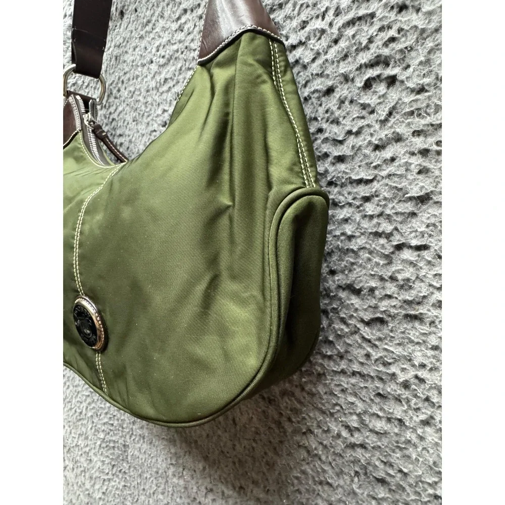 Dooney & Bourke Women's Nylon Brown Leather Strap‎ Hobo Shoulder Bag Army Green